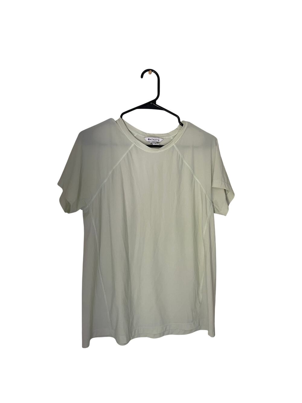 Athleta lightweight sheer workout top shirt sage green neutral athleisure-size S